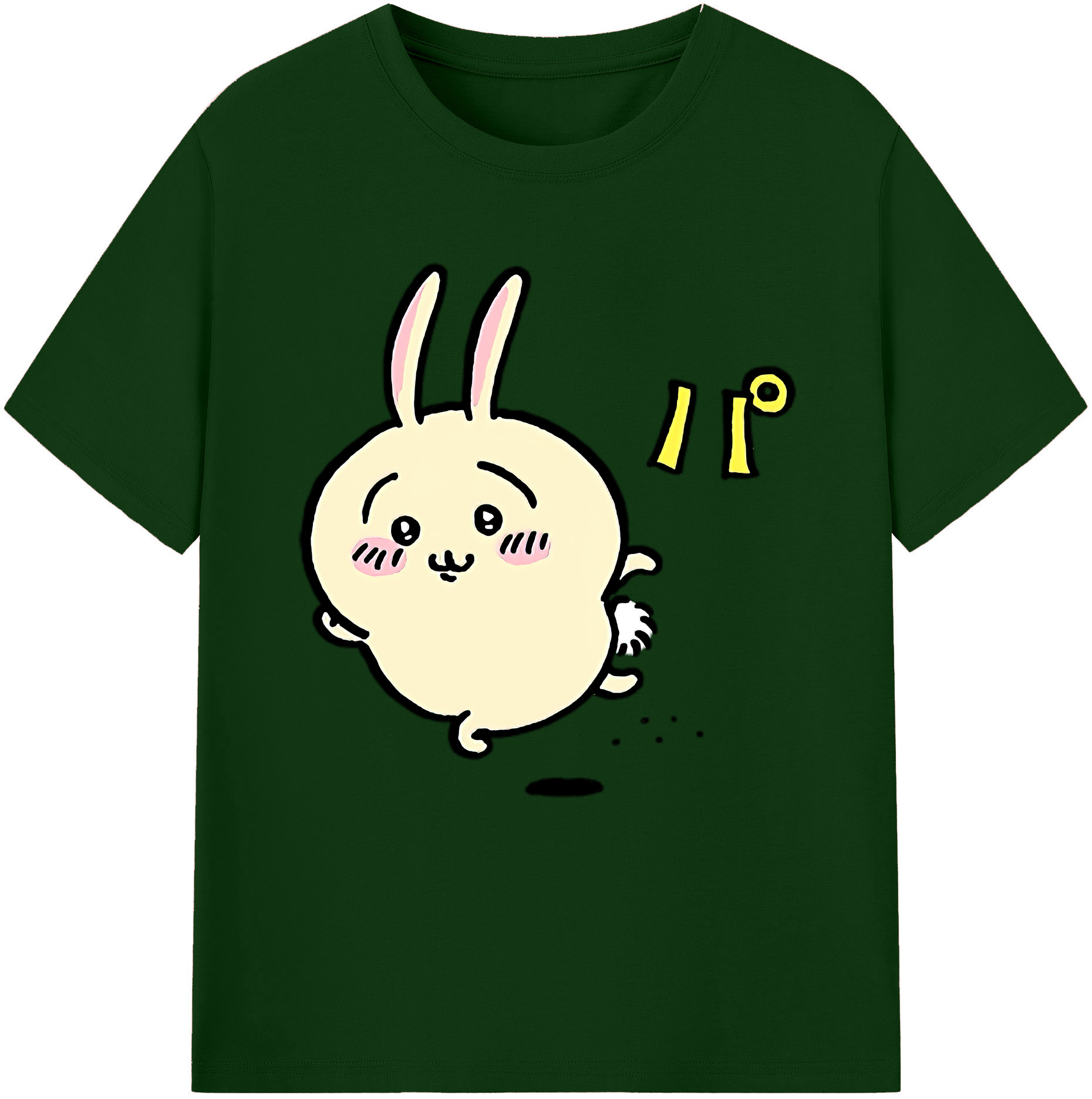 （画像用） ちいかわ うさぎ Chii-kawa usagi 綿100％半袖Tシャツ（フロントプリント）